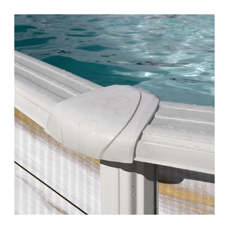 - piscine ronde acier ø3,20m x h: 1,22m - imitation bois nordique filtration a sable