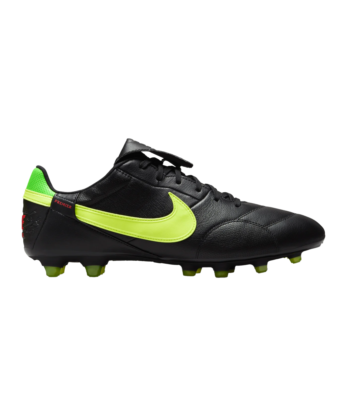 Nike X 11teamsports Premier III Leather FG Schwarz Gelb Grün F008