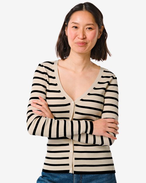 gilet femme côte Ornelia noir/blanc