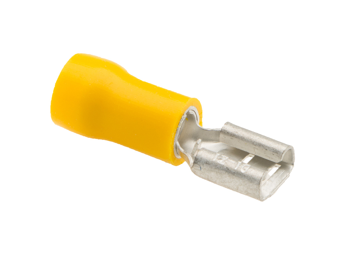 BBA vlakke stekkerhuls female 6,3 x 0,8 mm (5x stuks) - yellow