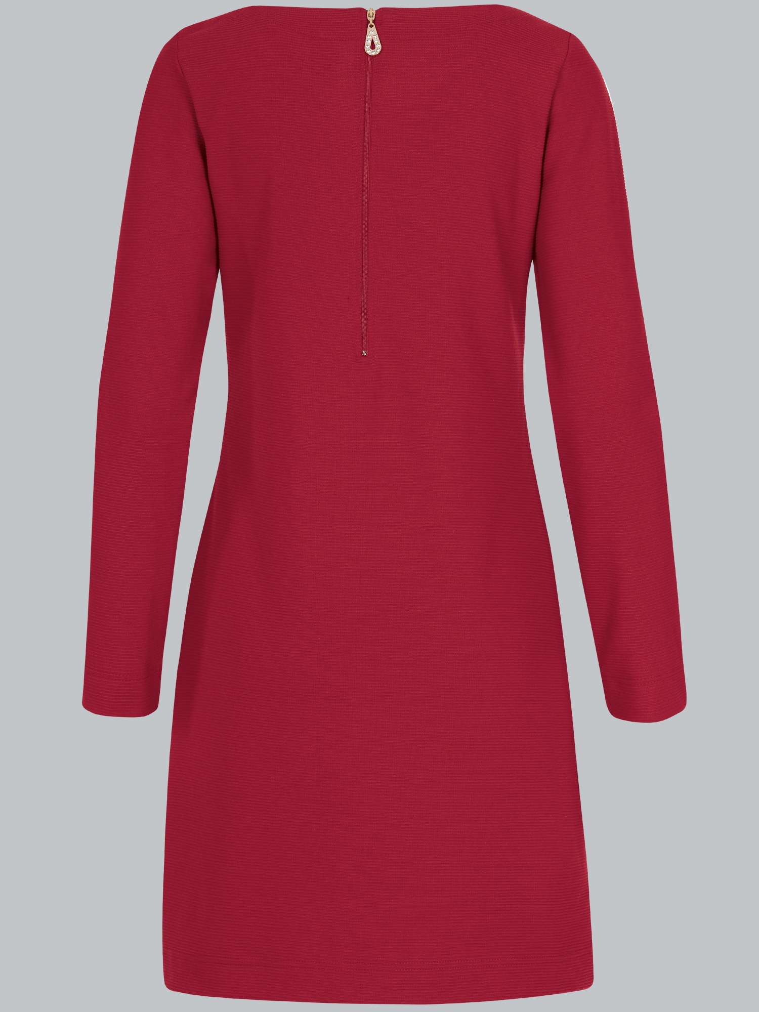 Knielanges Kleid mit langen Ärmeln Rubin