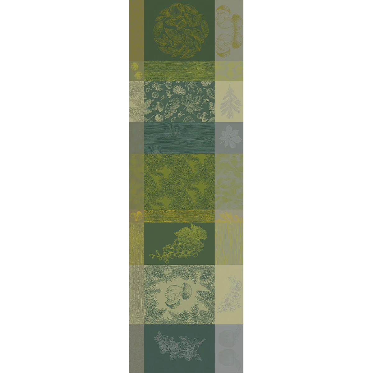 Chemin de table pur coton vert 55X180 Garnier Thiebaut
