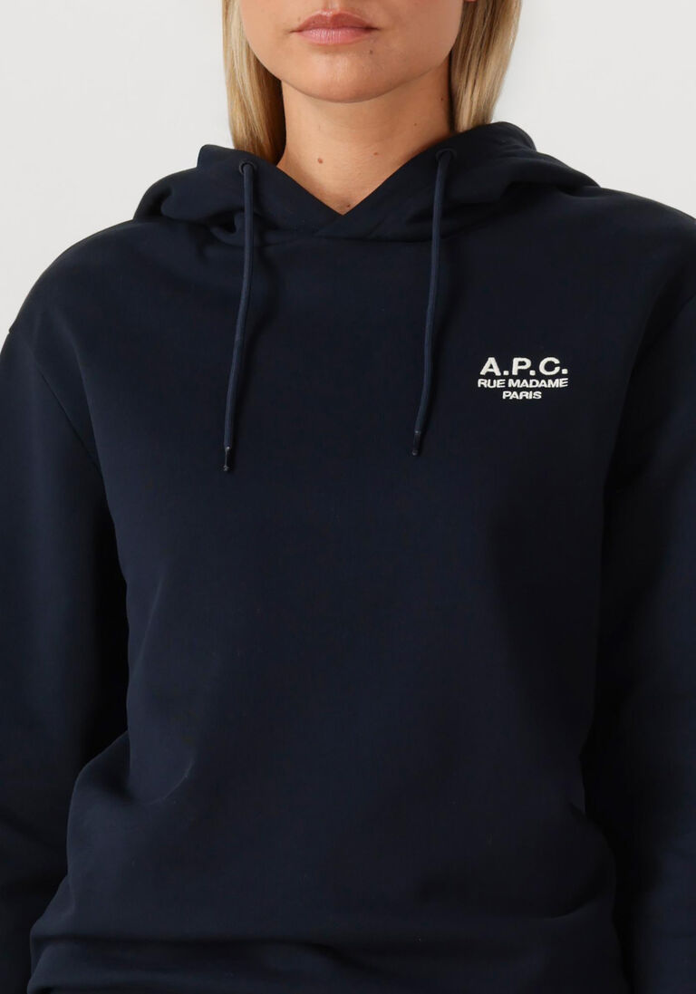 donkerblauwe apc trui hoodie standard rue madame gots