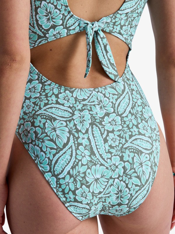 Sun Babe Maillot une pièce à manches courtes Vert Femme