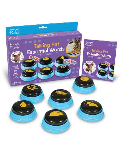 Hunger For Words Talking Pet Belangrijke Woorden - Hondenspeelgoed - Blauw Zwart