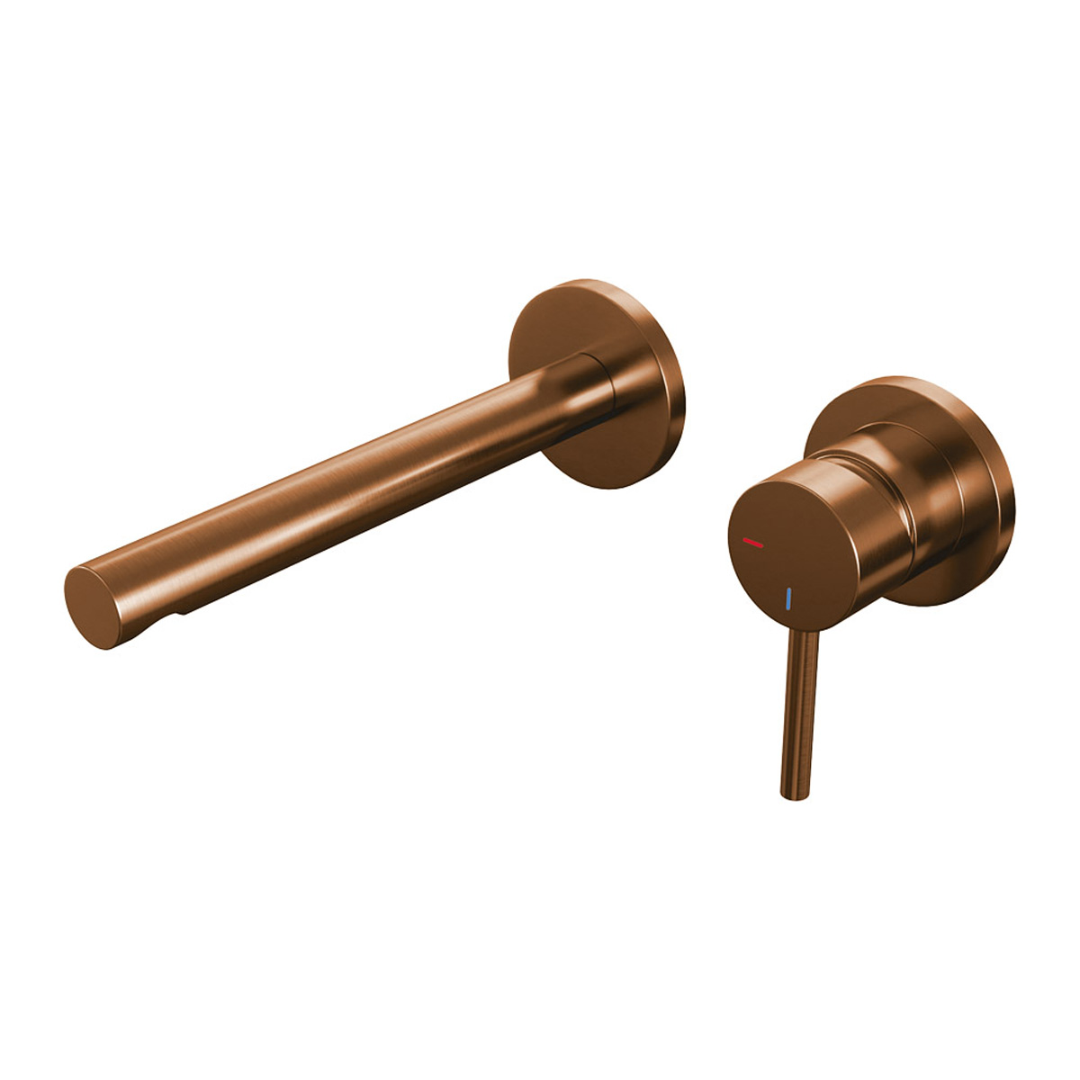 Brauer Copper Edition ColdStart wastafelkraan inbouw rechte uitloop en rozetten model A1 koper geborsteld PVD