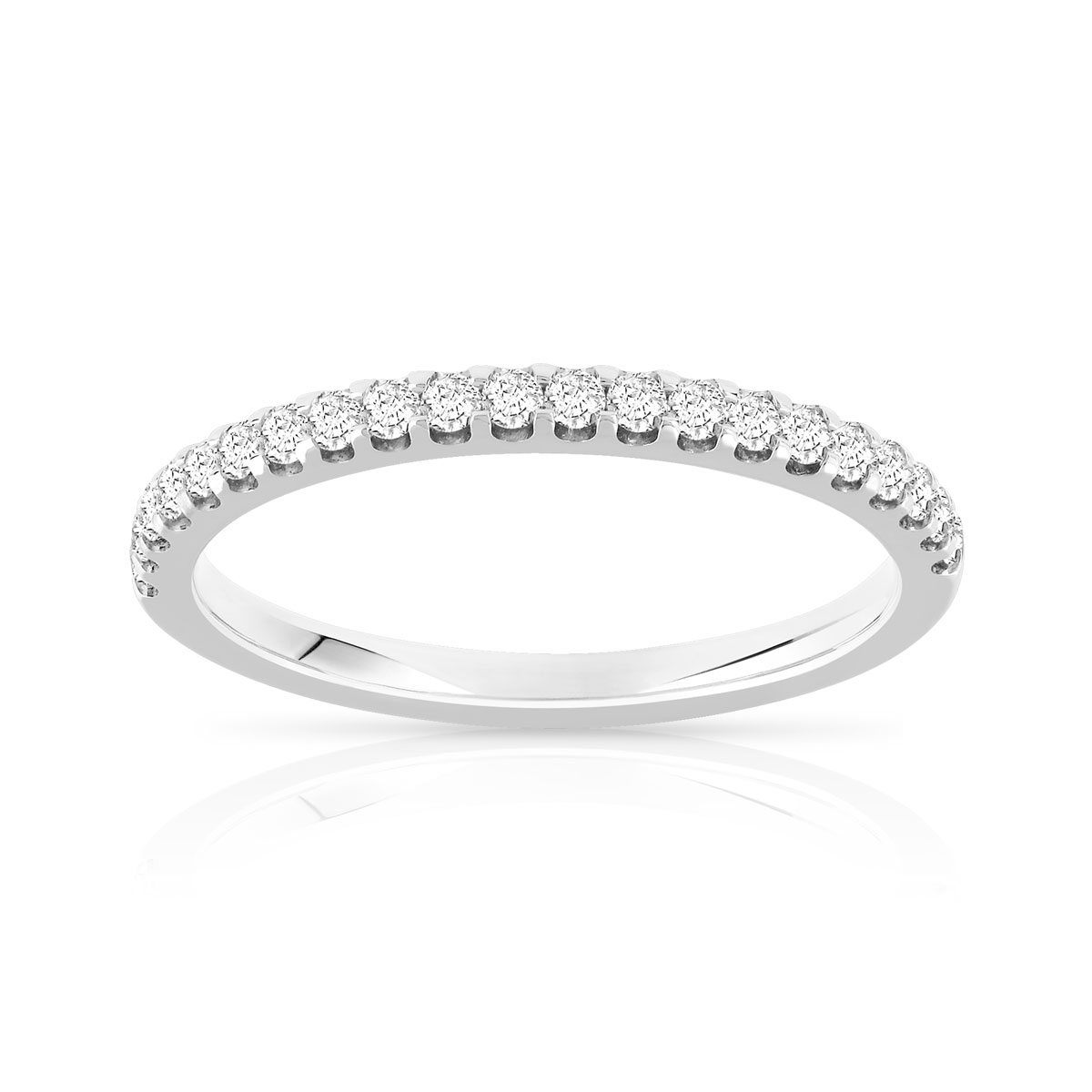 Alliance demi-tour or 750 blanc diamant