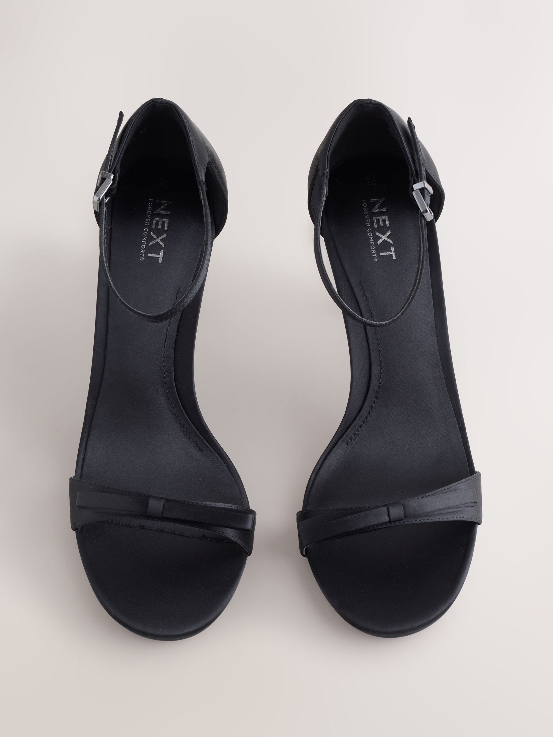 Zwart - Forever Comfort® Mini Satin Bow Heeled Sandals