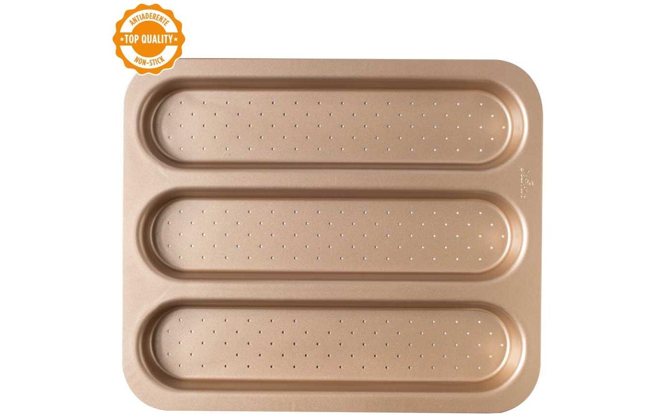Brot-Backform 38 x 32 cm, RosegoldBackform für Baguettes