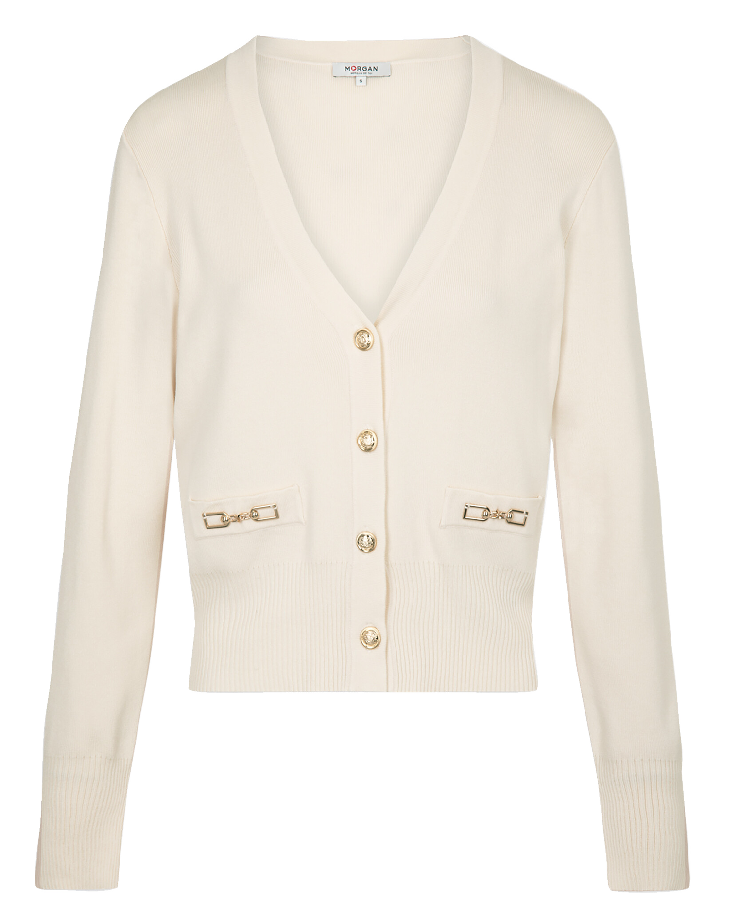 MGAYA - Gilet droit manches longues boutonné | Beige