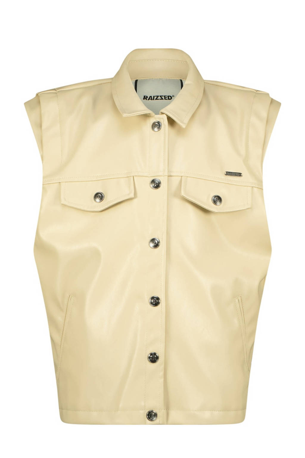Raizzed imitatieleren gilet Isabel beige
