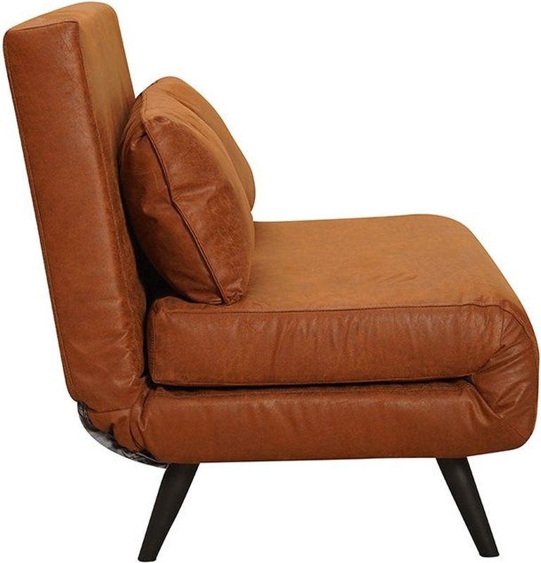 Bronx71® Slaapbank 1,5 persoons Kristian cognac eco-leer