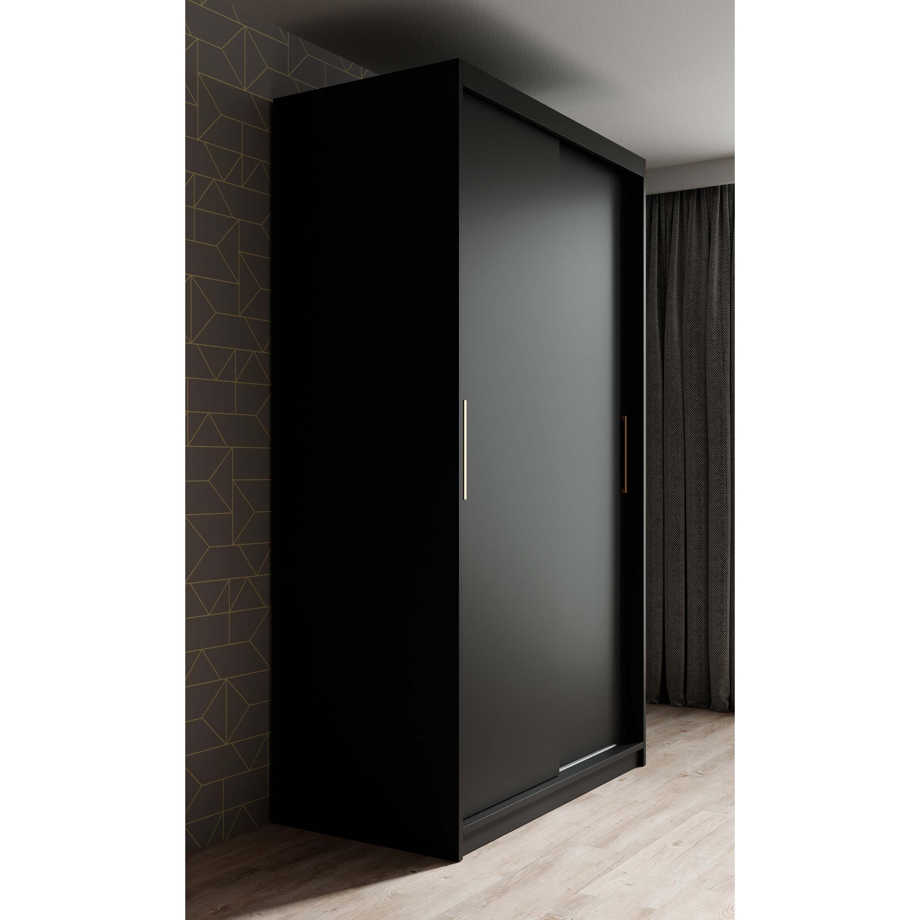 Meubella - Kledingkast Mandalin - Zwart - 120 cm