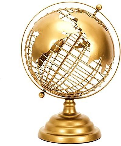Decoratieve wereldbol van metaal - goud