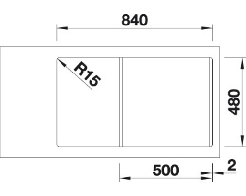 Blanco SONA 5 S spoelbak, 860 x 500 mm, steengrijs, 519672