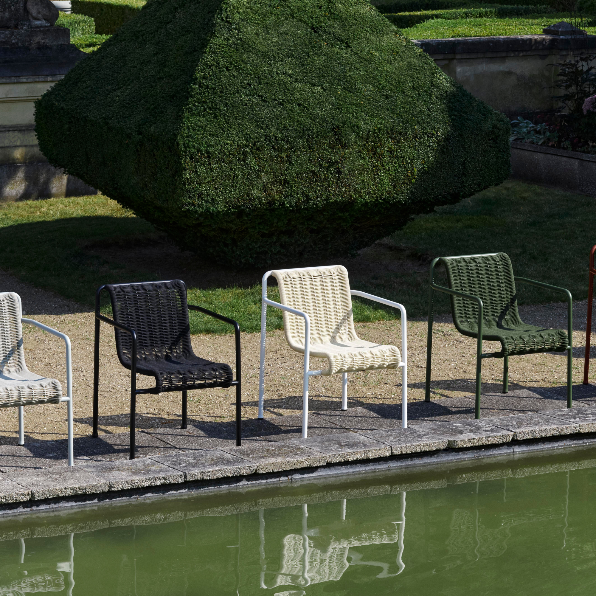 Tuinstoel Palissade Cord Dining met armleuning creme wit