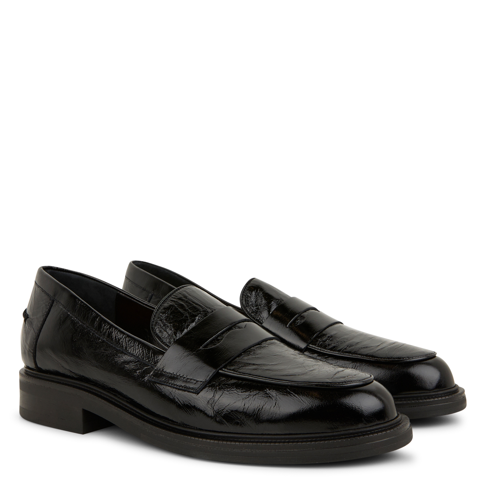 Mocassins en cuir vernis | Noir