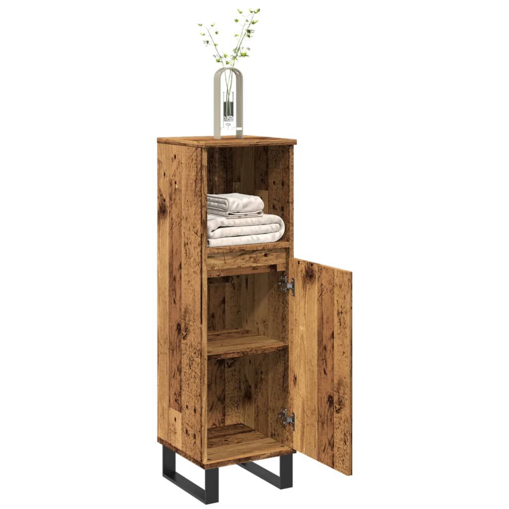 vidaXL Badkamerkast, antiek hout, 30x30x100 cm