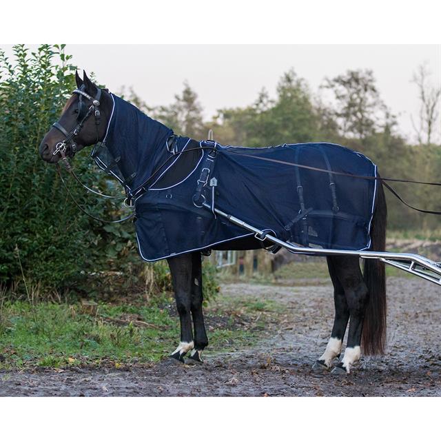 Tuigvliegendeken QHP Met Hals Blauw