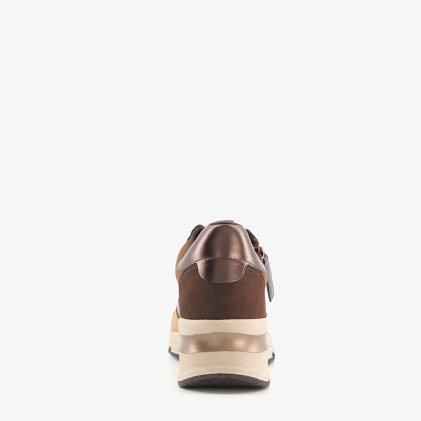 Tamaris dames sneakers bruin met print