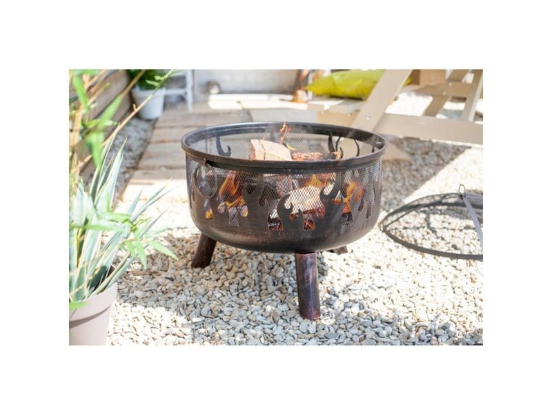 Buschbeck Feuerschale Wildfire 61 x 61 x 61 cm Feuerstelle mit Feuerschale und Grill