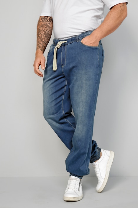 John. F. Gee Joggjeans, Straight Fit, 4-Pocket, Used-Optik, Schlupfbund