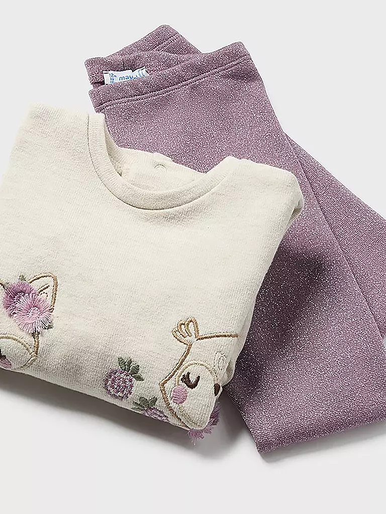 MAYORAL Baby Set Langarmshirt, Hose 2-teilig  beige