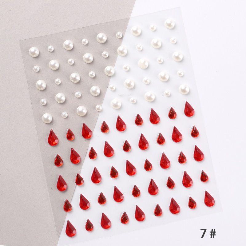 Monoe - Sticker met strass- en imitatieparels voor het gezicht