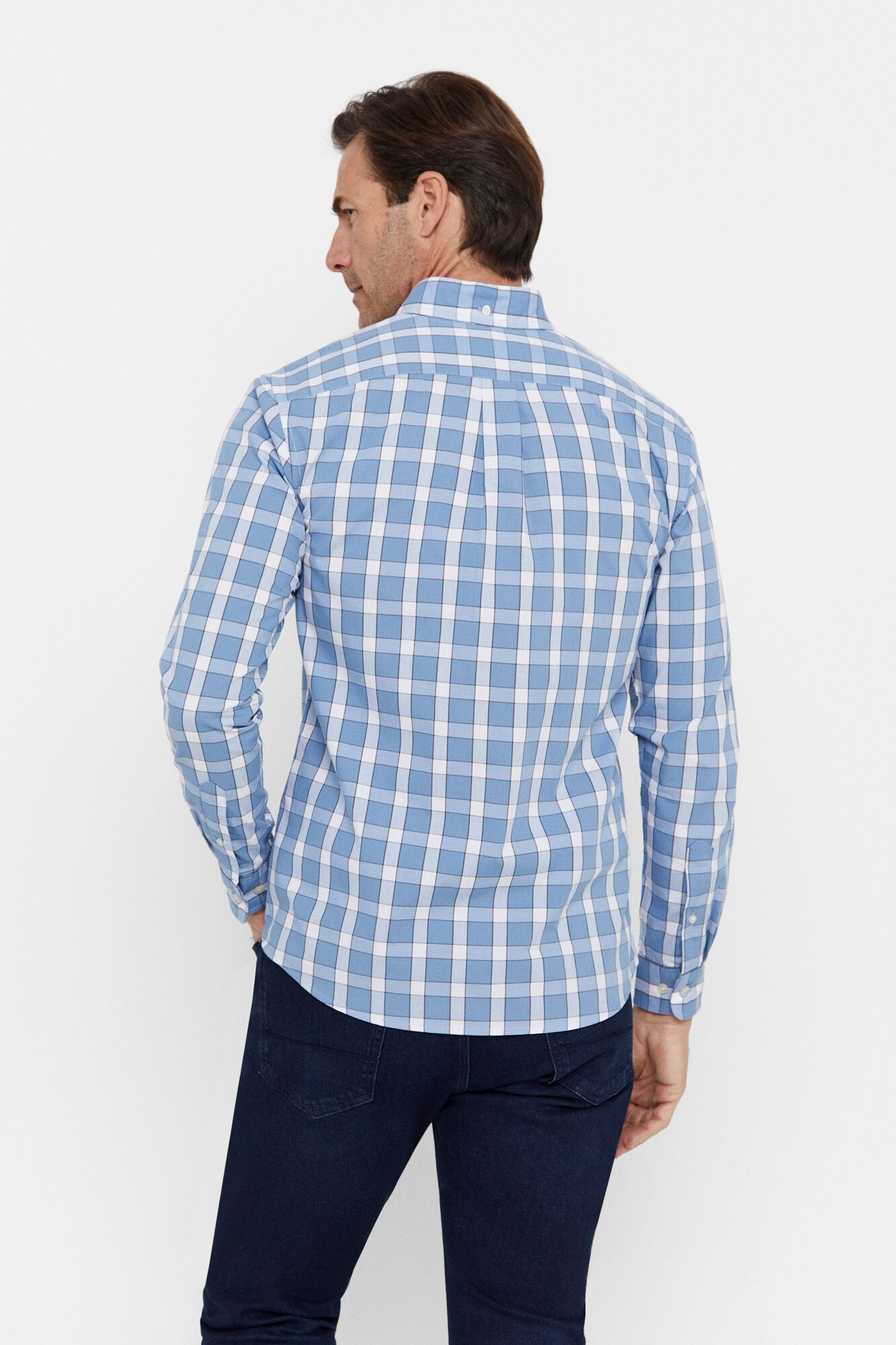 Camisa xadrez fácil de passar - Azul