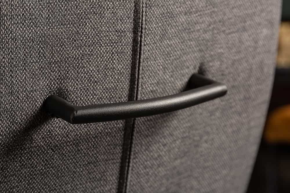 Moderner Freischwinger Stuhl COMFORT grau mit Komfortgriff