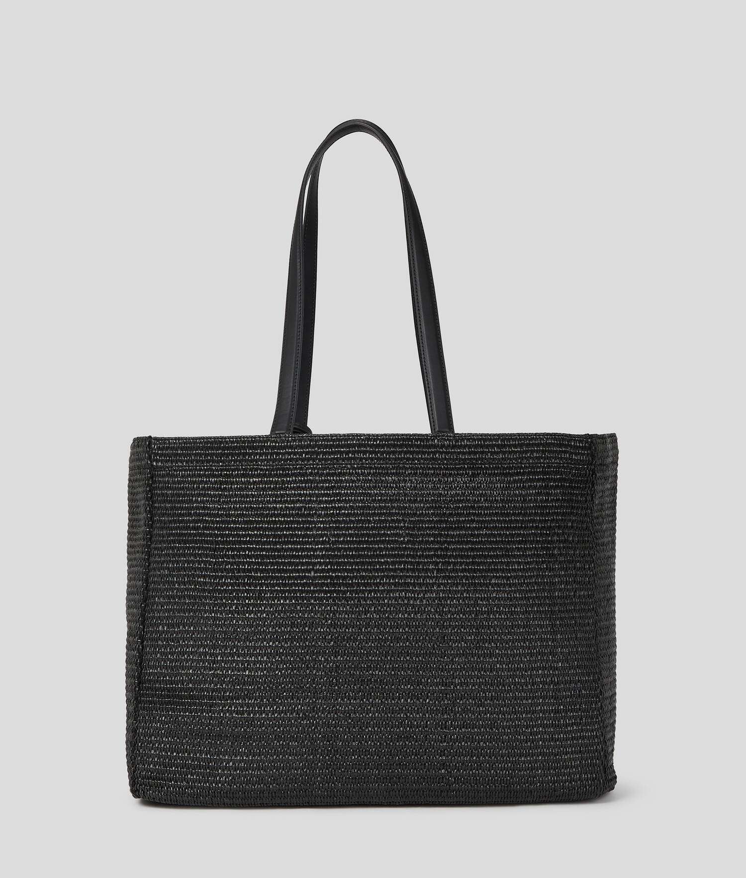 CABAS DE PLAGE FLORAL EN RAPHIA K/SIGNATURE - Noir