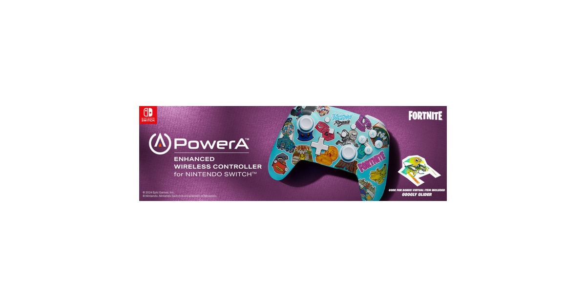 PowerAGeavanceerde draadloze controller voor Nintendo Switch - Fortnite-stickerwaanzin