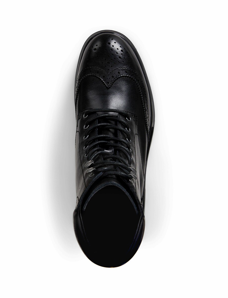 LAUREN RALPH LAUREN<br>Botas de tornozelo com cadarço Allyson em couro liso
