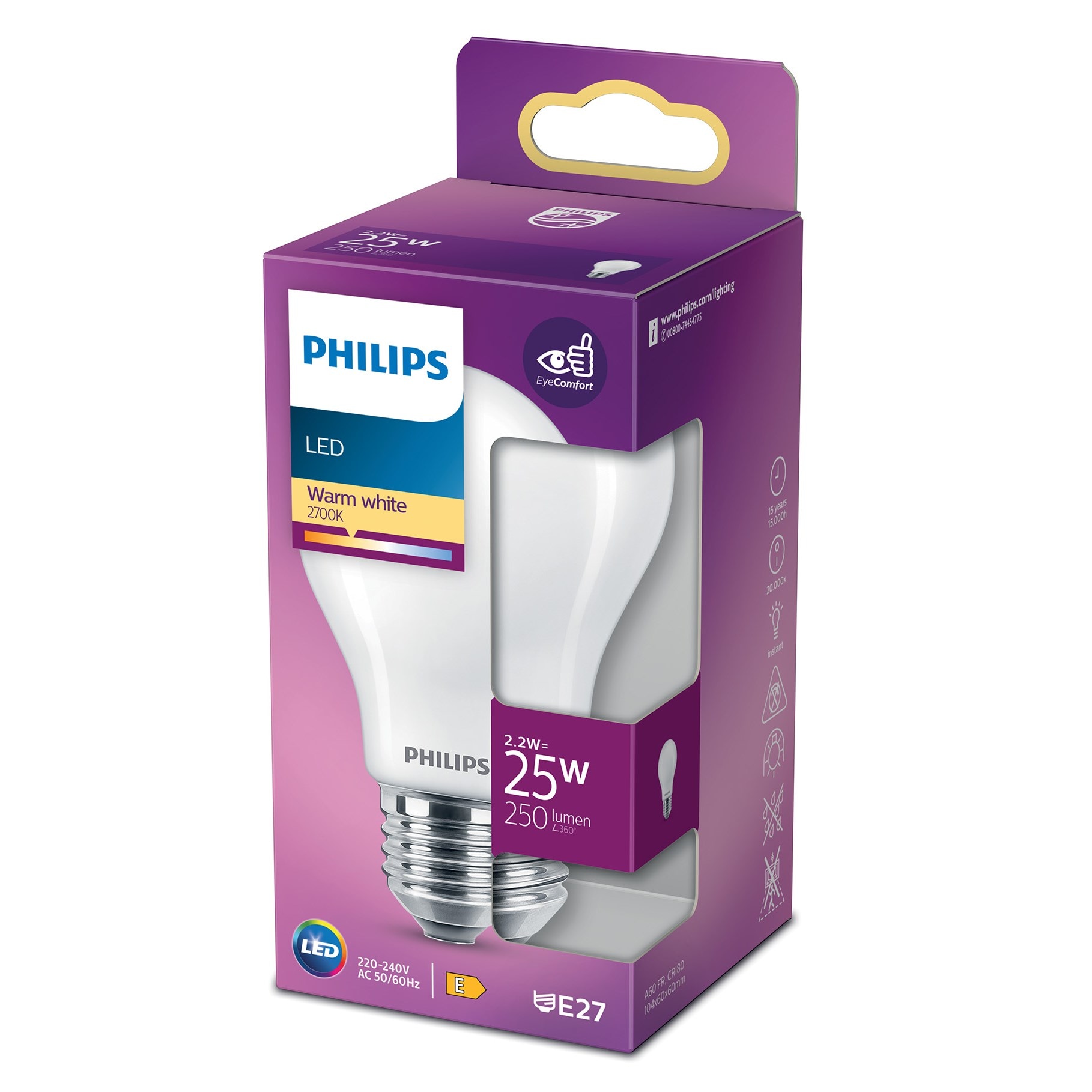 Philips LED-globepære E27 250 lm