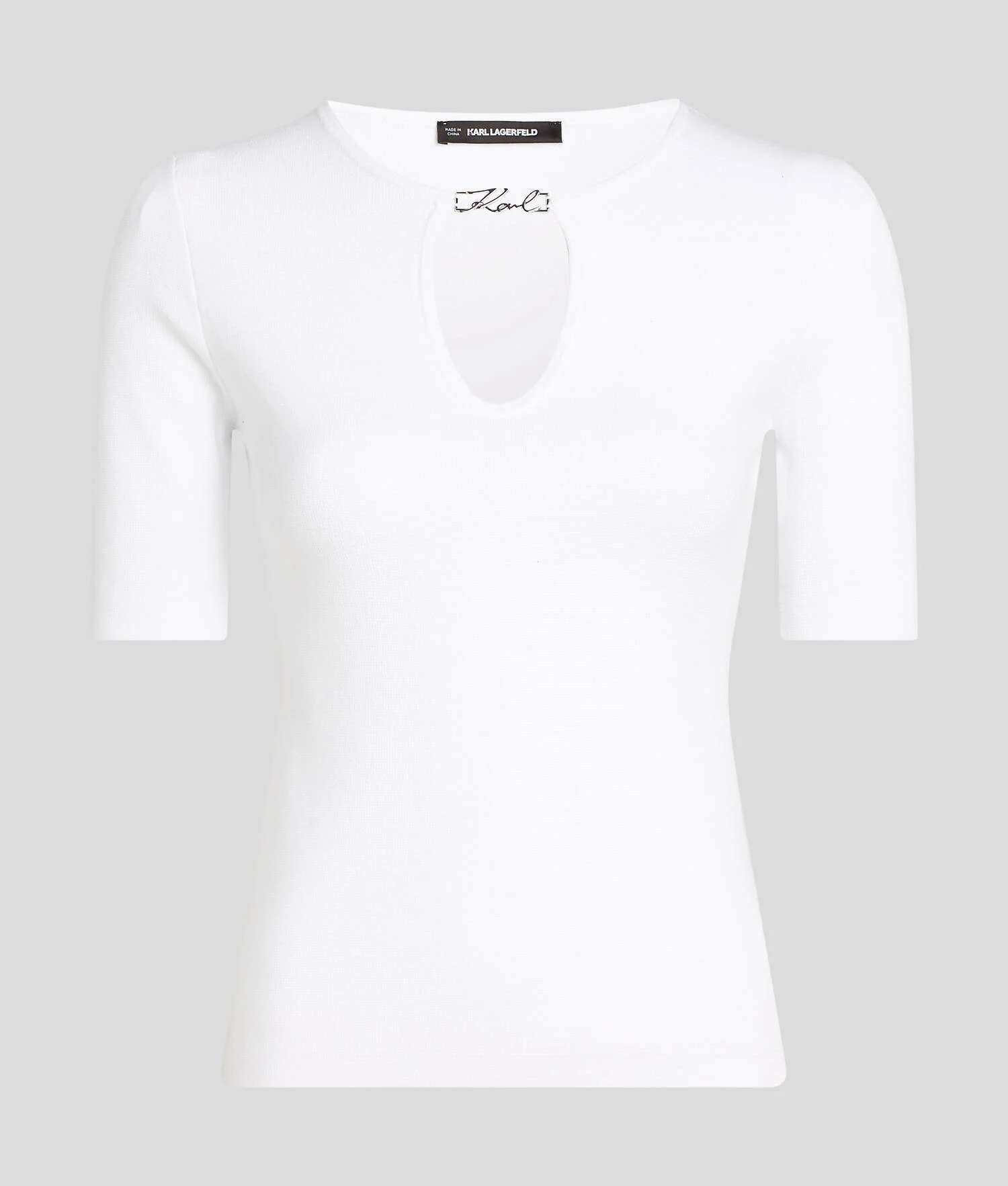 KARL SIGNATURE breloque KNIT TOP - Blanc