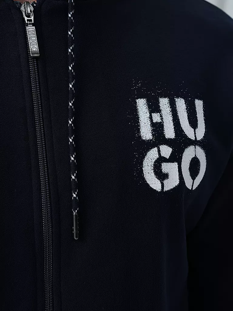 HUGO Loungewear Sweatjacke  blau