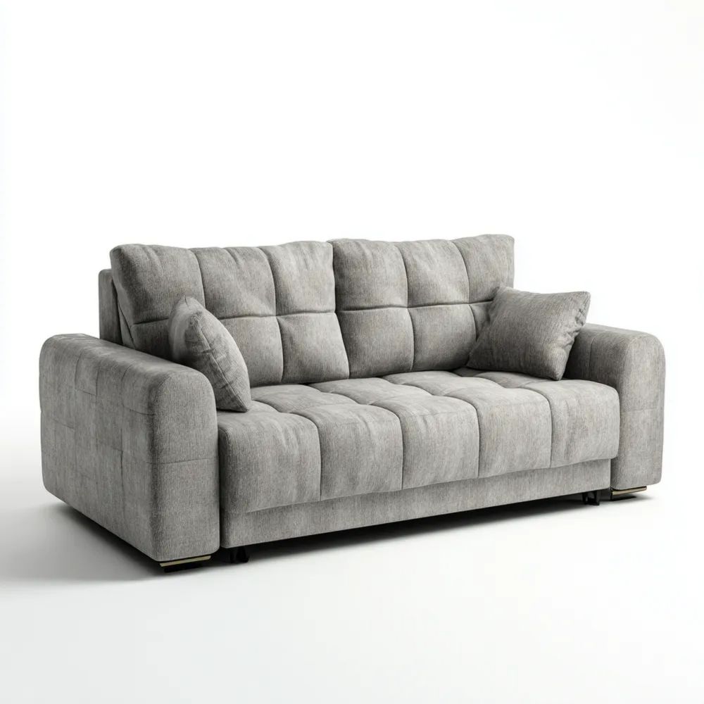 2-Sitzer-Sofa - Stoffpolsterung 180x95x90 cm - Hellgrau - Modernes Des