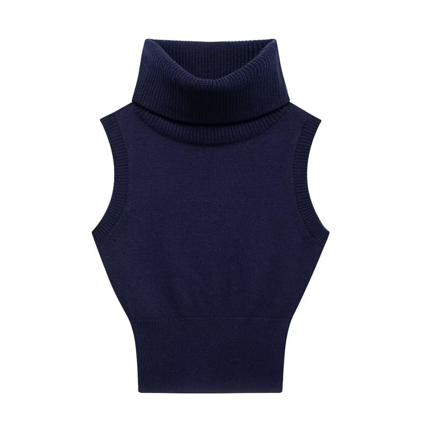 Avauntgardo - Tanktop met col en geribbelde zoom