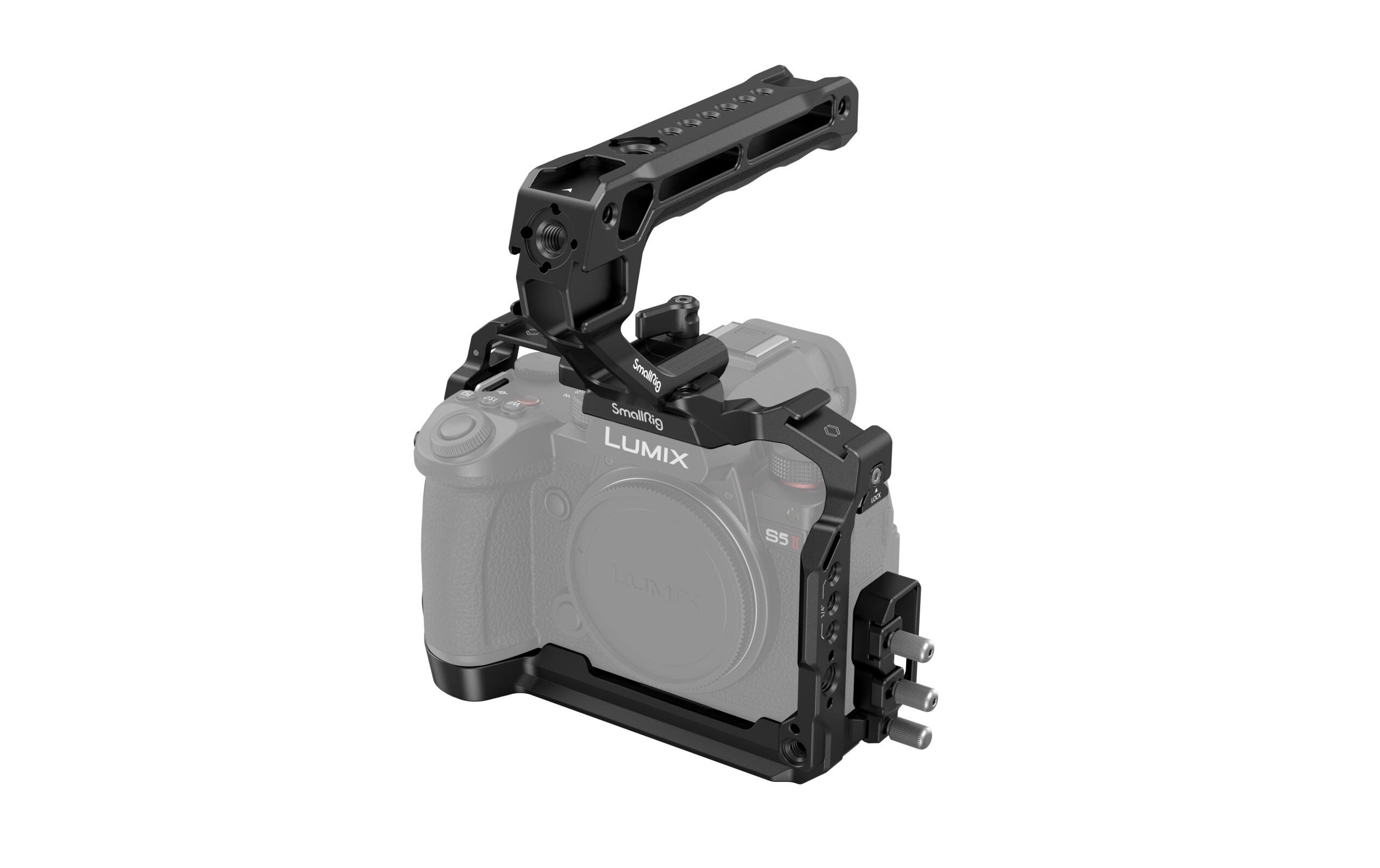 Cage Kit Panasonic LUMIX S5 II<br>Kamerakäfig mit Griff und Kabelklemme für Panasonic LUMIX S5II