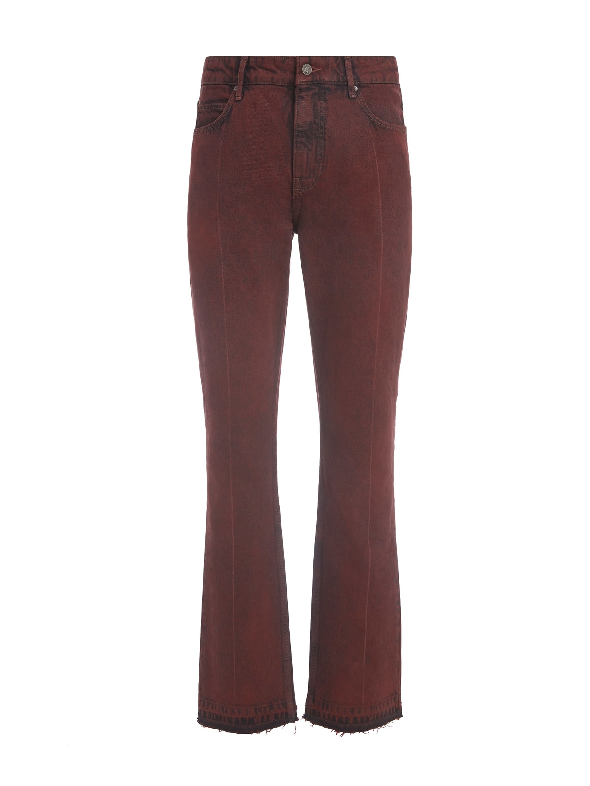 calça jeans vintage vermelha lavada