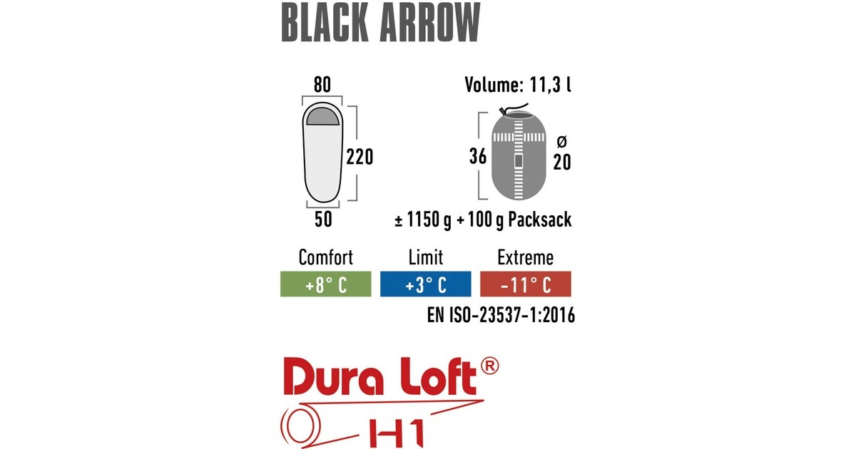 High PeakBlack Arrow slaapzak  (Groen/rood)