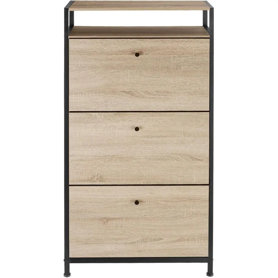 tectake Schoenenkast, Industrieel Licht Hout, Eiken Sonoma
