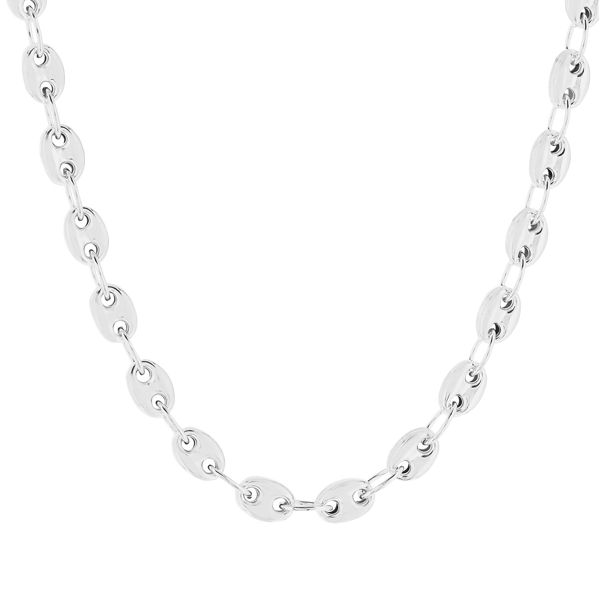 Collier argent 925 maille grain de café 60 cm