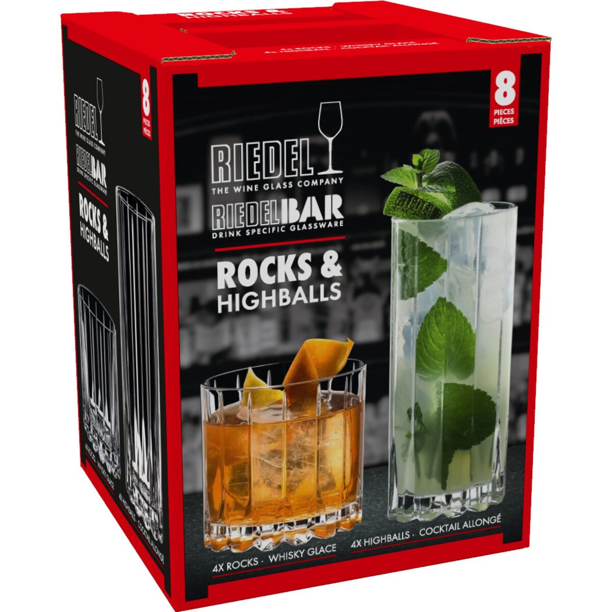 Drink specific rocks & highball glass, 8-pack