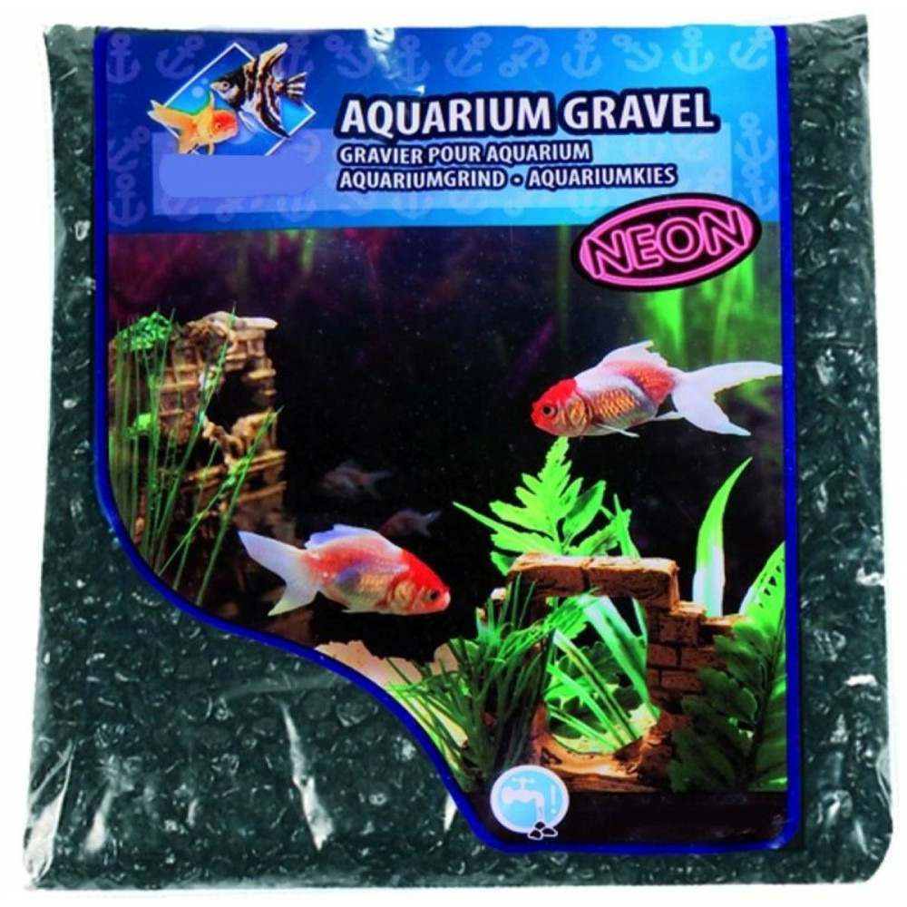 Gravier néon noir, 1 kg, pour aquarium.