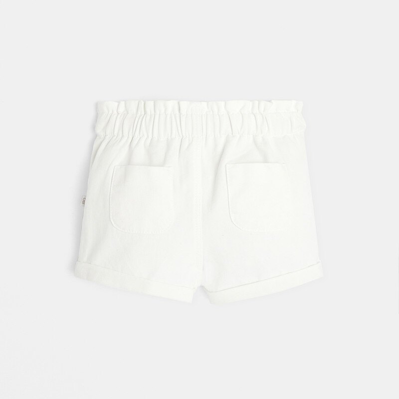 Short paperbag en toile blanc bébé fille Blanc
