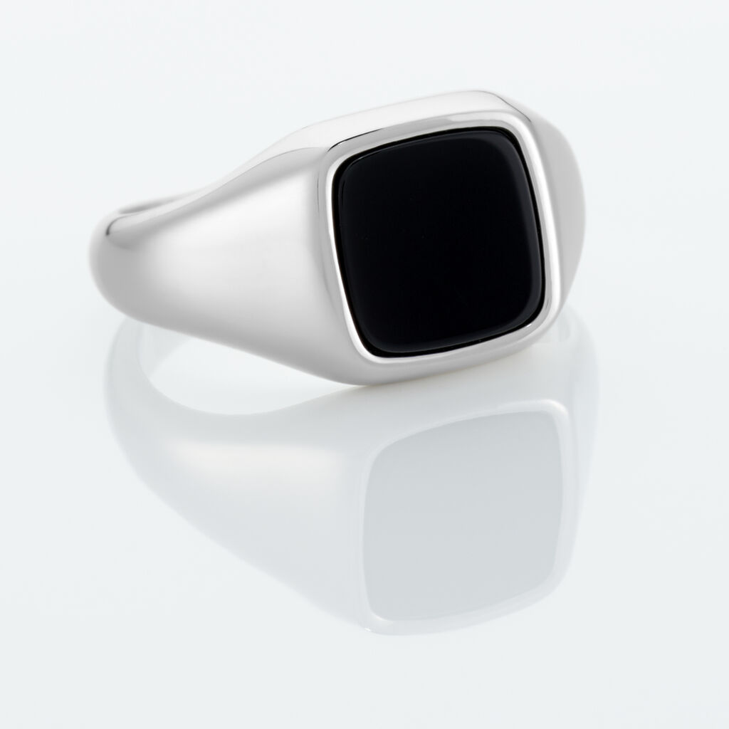 Chevalière Renelia Argent Blanc Blanc Onyx
