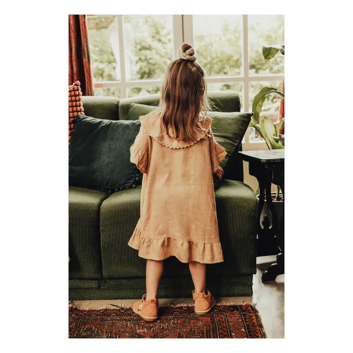 Baje Studio Robe Susan Lin Volants  | Rose pêche