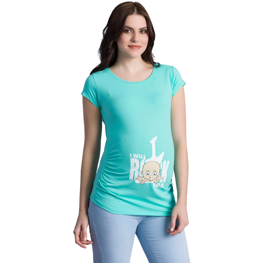 M.M.C. Umstandsshirt I Will Rock You mit Motiv Mint