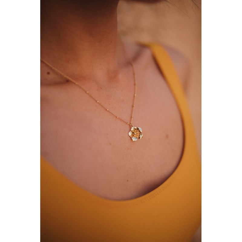 collier fleur doré à l'or fin - GAÏA
